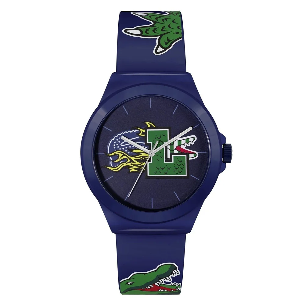 LACOSTE NEOCROC 2011231 GATOR BLUE AND GREEN STRAP MENS WATCH